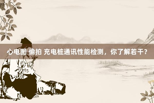 心电图 偷拍 充电桩通讯性能检测，你了解若干？