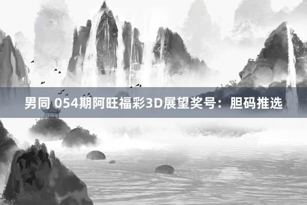 男同 054期阿旺福彩3D展望奖号：胆码推选