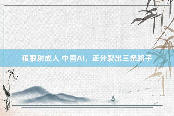 狠狠射成人 中国AI，正分裂出三条路子